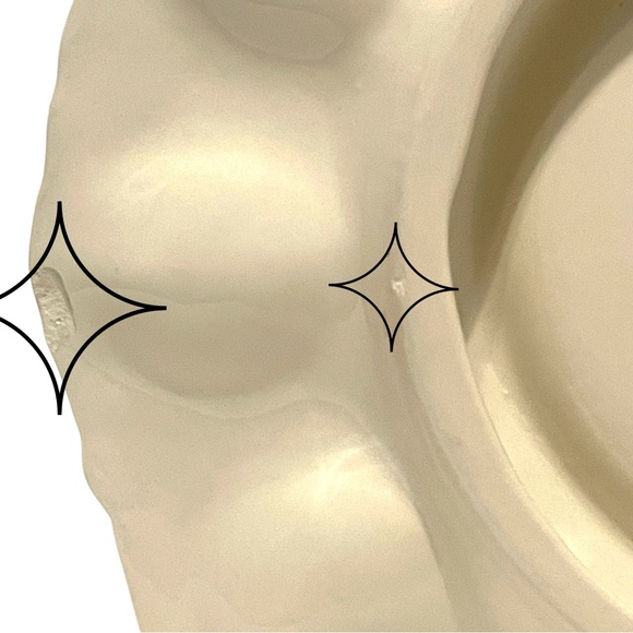 Vintage 12 Deviled Egg Plate Ceramic Cream Center Design Strawberries & Plums - Picture 13 of 16